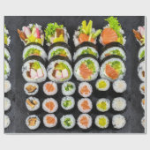Sushi japanisches Lebensmittelmuster Geschenkpapier (Flach)