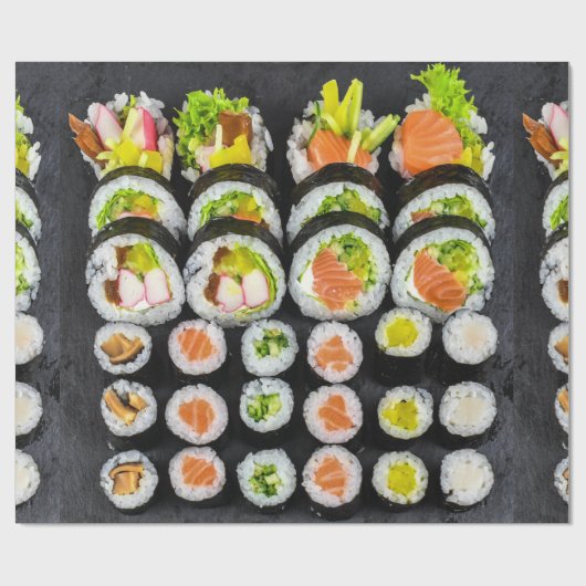 Sushi japanisches Lebensmittelmuster Geschenkpapier (Flach)