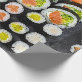 Sushi japanisches Lebensmittelmuster Geschenkpapier (Ecke)