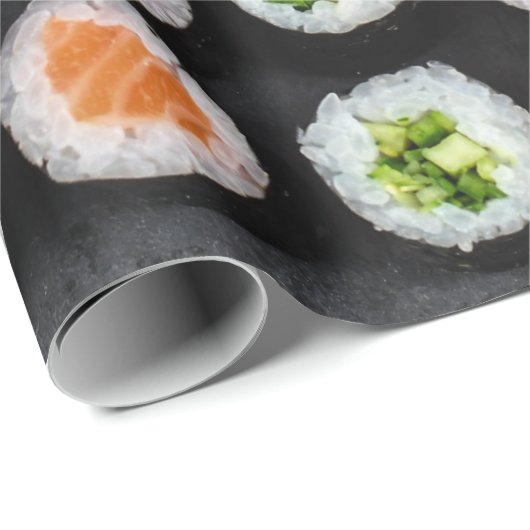 Sushi japanisches Lebensmittelmuster Geschenkpapier (Rolleneckpunkt)