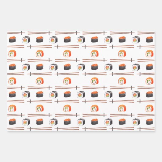 Sushi japanisches Lebensmittelmuster Geschenkpapier Set (Vorderseite 2)