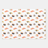 Sushi japanisches Lebensmittelmuster Geschenkpapier Set (Vorderseite)