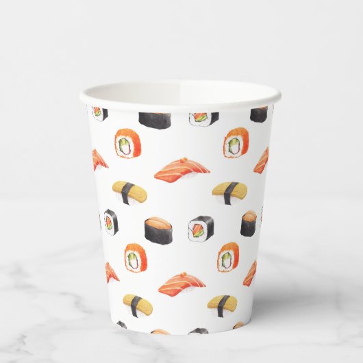 Sushi japanisches Lebensmittelmuster Pappbecher (Links)