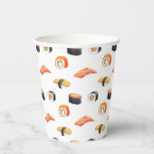 Sushi japanisches Lebensmittelmuster Pappbecher (Vorderseite)