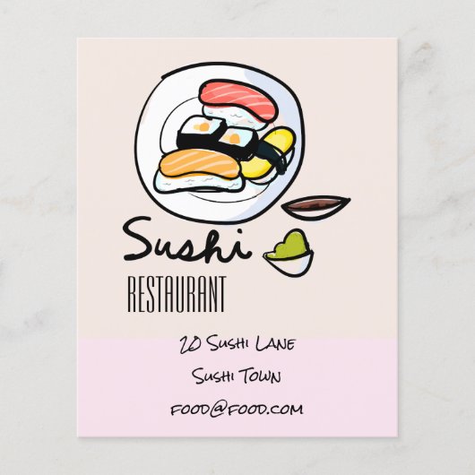Sushi japanisches Restaurant Flyer (Vorne)