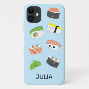 Sushi Joy: Blue Kawaii-Style Illustriert Phone Cas Case-Mate iPhone Hülle