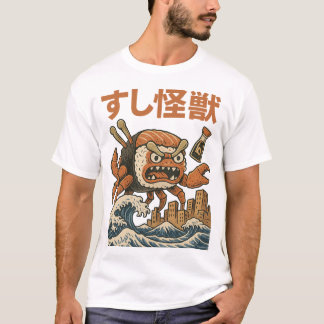Sushi Kaiju Monster - Japanische Retro Art T-Shirt