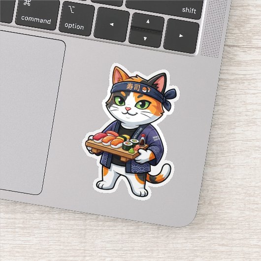 Sushi-Katze Aufkleber (Detail)