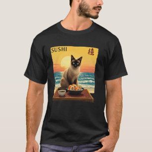 Sushi-Katze Japanische Küche Foodie Feline Kunstli T-Shirt