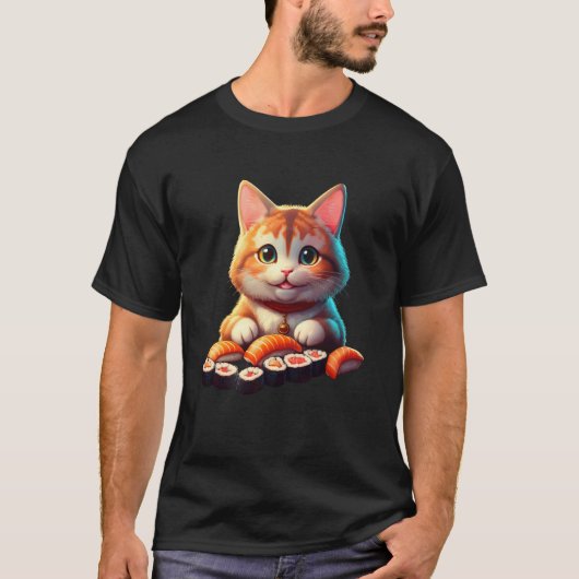 Sushi Katze T-Shirt (Vorderseite)