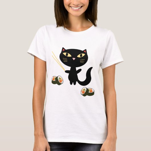 Sushi-Katze T-Shirt (Vorderseite)