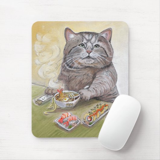 Sushi-Katze - TempuraUdon Mousepad (Mit Mouse)