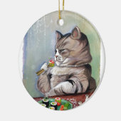 Sushi-Katzen-extravagantes Fest Keramikornament (Links)