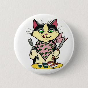Sushi-Katzen-Knopf Button