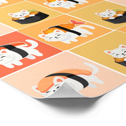 Sushi-Katzenposter Poster (Ecke)