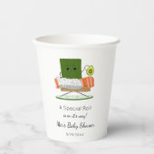 Sushi Kawaii Babydusche mit Avocado Rattle Pappbecher (Vorderseite)