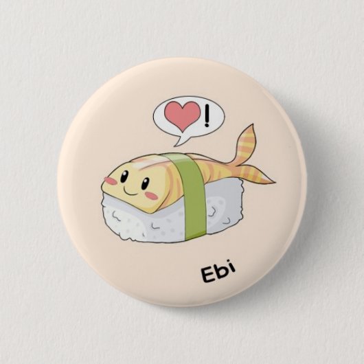 Sushi kawaii button (Vorderseite)