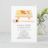 Sushi Kawaii Virtual Baby Shower Einladung (Stehend Vorderseite)