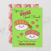 Sushi-Klassenzimmer Valentine Freundschaft Cute Ki Postkarte (Vorne/Hinten)