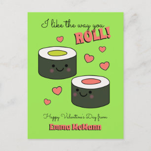 Sushi-Klassenzimmer Valentine Freundschaft Cute Ki Postkarte