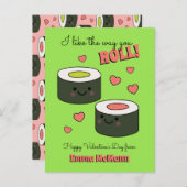 Sushi-Klassenzimmer Valentine Freundschaft Cute Ki Postkarte (Vorne/Hinten)