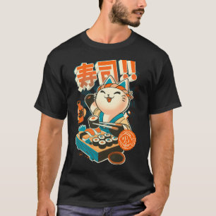Sushi-Koch-Katze - Lustige Restaurant-Kitty - Japa T-Shirt