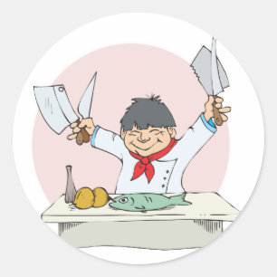 Sushi-Koch Runder Aufkleber