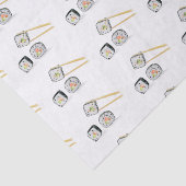 Sushi Lachsrollen mit Chopsticks-Illustration Seidenpapier (Ausschnitt)