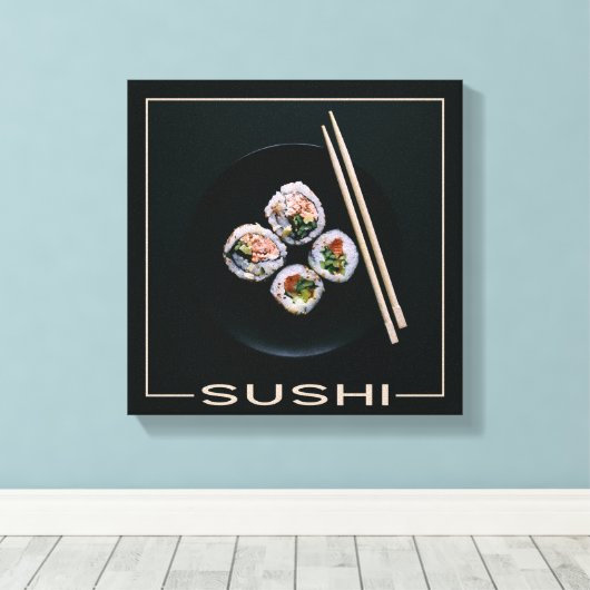 Sushi-Leinwand Leinwanddruck (Insitu (Holzboden))