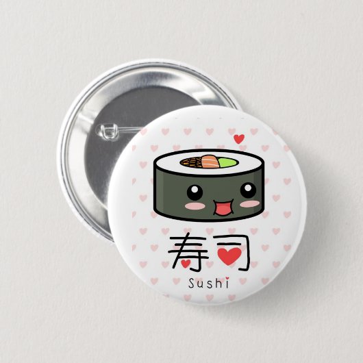 Sushi-Liebe-Button Button (Vorne & Hinten)