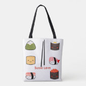 Sushi Liebe Einkaufstasche Tasche (Rückseite)