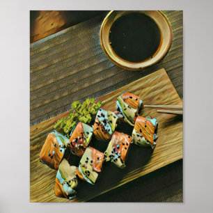 Sushi-Liebhaber asiatischer Küche Poster