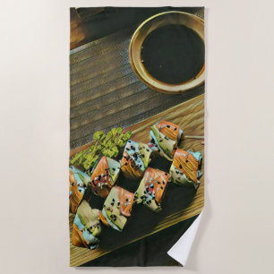 Sushi-Liebhaber asiatischer Küche Strandtuch
