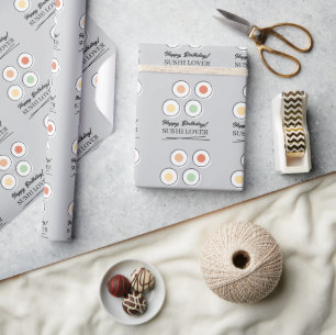 Sushi-Liebhaber personalisiertes Geburtstags-Gesch Geschenkpapier