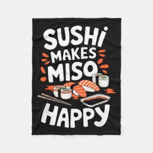 Sushi-Liebhaber Sushi macht Miso glücklich, japani Fleecedecke