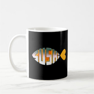 Sushi Love Religious Fish Inspirred Typography Sal Kaffeetasse