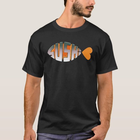 Sushi Love Religious Fish Inspirred Typography Sal T-Shirt (Vorderseite)