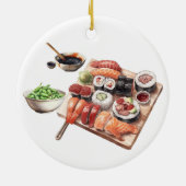 Sushi Lover Food Japanisch Keramik Ornament (Hinten)