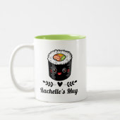 Sushi Lover Funny Kawaii Zweifarbige Tasse (Links)