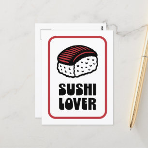 Sushi lover nigiri retro ästhetisch postkarte