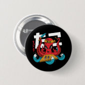 Sushi Lover, Octopus Sushi Koch Button (Vorne & Hinten)
