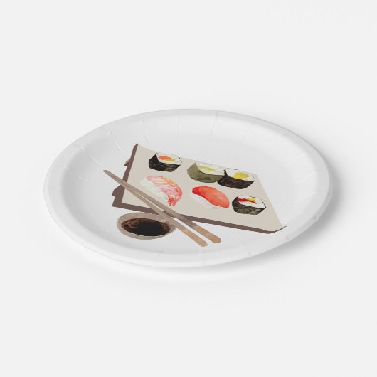 Sushi Lover Party Pappteller (Schrägansicht)