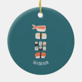 Sushi Lover Personalisierte Keramik Keramik Ornament (Hinten)