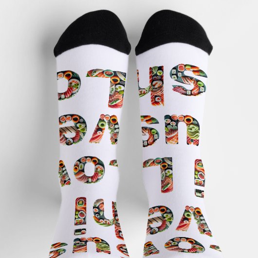Sushi Lover Text Socken (Oben)