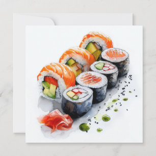 Sushi Lovers Wasabi Einzigartige Design Blank Feiertagskarte