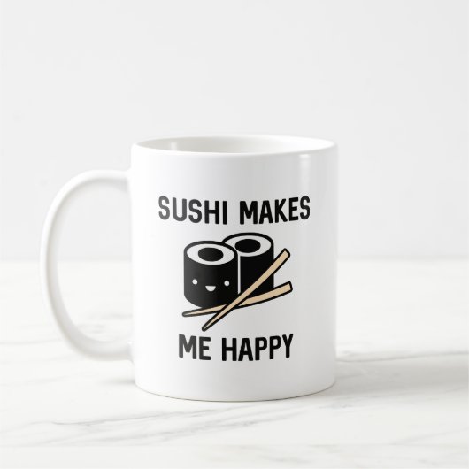 Sushi macht mich glücklich kaffeetasse (Links)