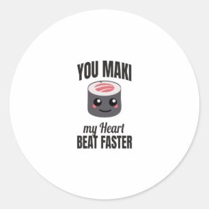 Sushi Maki   Japanische Küche Geschenkidee Runder Aufkleber