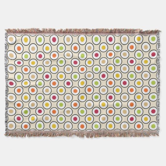 Sushi Maki Polka Dots Decke (Vorderseite)