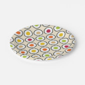Sushi Maki Polka Dots Pappteller (Schrägansicht)
