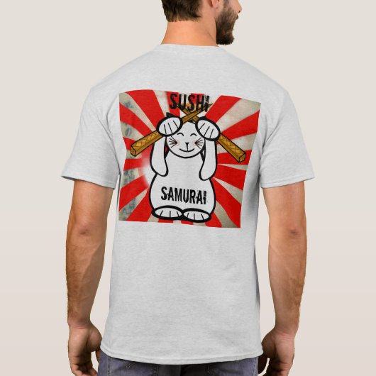Sushi Maneki Neko ? Samurai - Kust... - Individual T-Shirt (Rückseite)